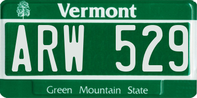VT license plate ARW529