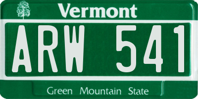 VT license plate ARW541