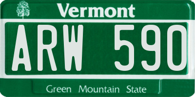VT license plate ARW590