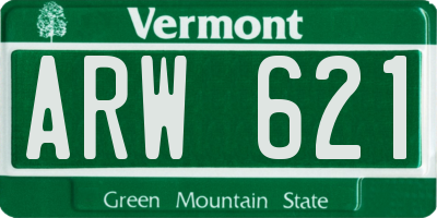 VT license plate ARW621