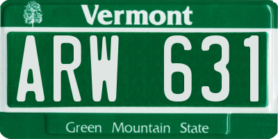 VT license plate ARW631