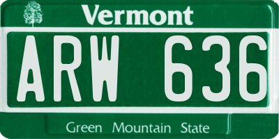 VT license plate ARW636