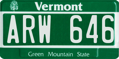 VT license plate ARW646