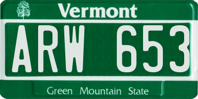 VT license plate ARW653