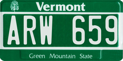 VT license plate ARW659