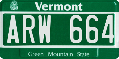 VT license plate ARW664