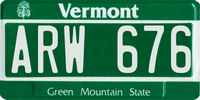 VT license plate ARW676