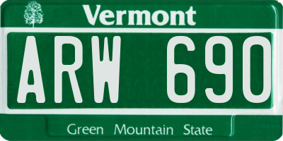 VT license plate ARW690