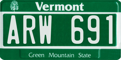 VT license plate ARW691