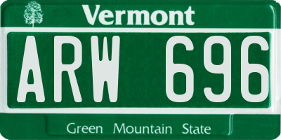 VT license plate ARW696