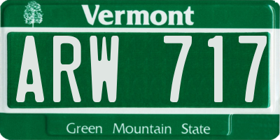 VT license plate ARW717