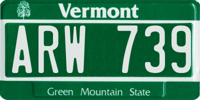 VT license plate ARW739