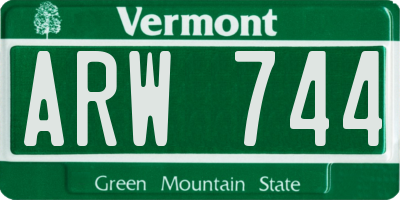 VT license plate ARW744