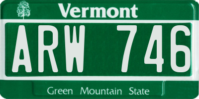 VT license plate ARW746