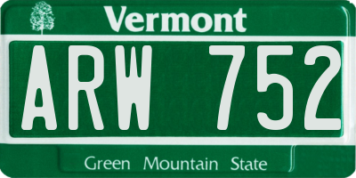 VT license plate ARW752