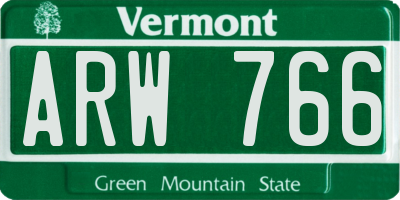 VT license plate ARW766