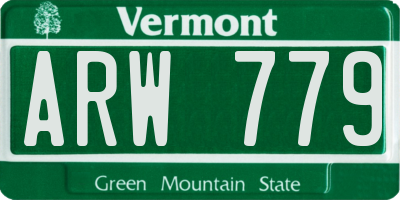 VT license plate ARW779