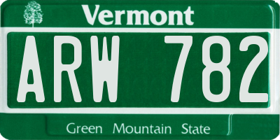 VT license plate ARW782