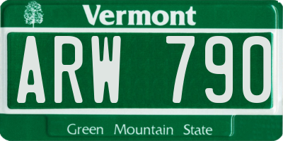 VT license plate ARW790