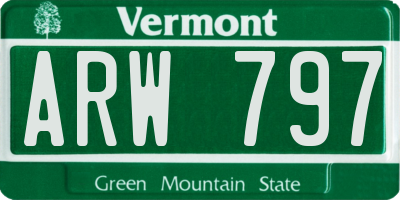 VT license plate ARW797