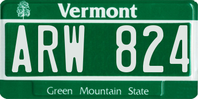 VT license plate ARW824