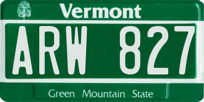 VT license plate ARW827