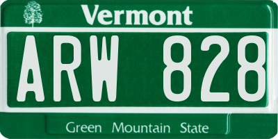 VT license plate ARW828
