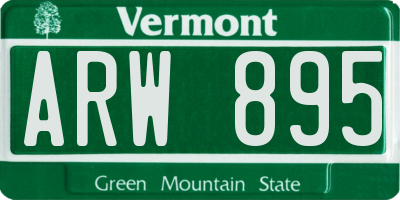VT license plate ARW895