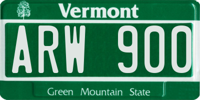 VT license plate ARW900