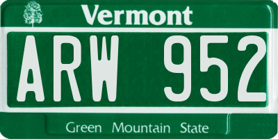 VT license plate ARW952