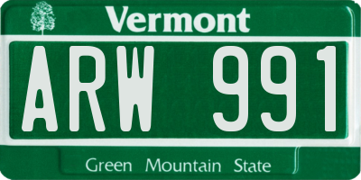 VT license plate ARW991