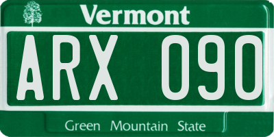 VT license plate ARX090