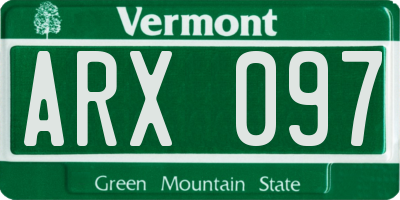 VT license plate ARX097