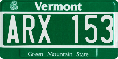 VT license plate ARX153