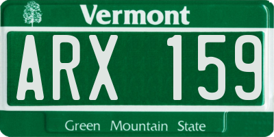 VT license plate ARX159