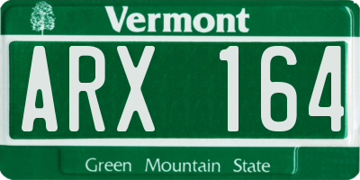 VT license plate ARX164