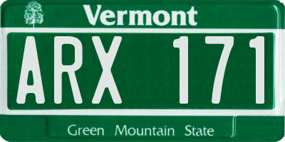 VT license plate ARX171