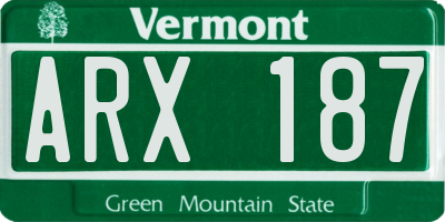 VT license plate ARX187