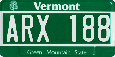 VT license plate ARX188