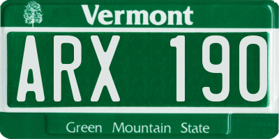 VT license plate ARX190