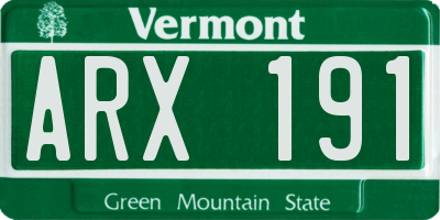 VT license plate ARX191
