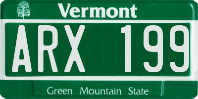 VT license plate ARX199