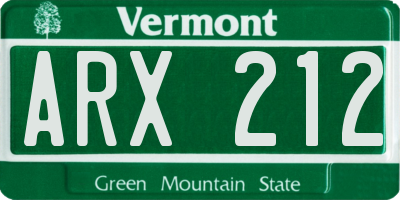 VT license plate ARX212