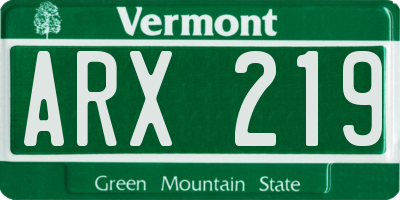 VT license plate ARX219
