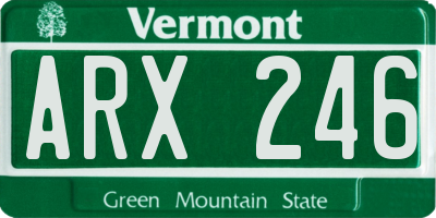 VT license plate ARX246