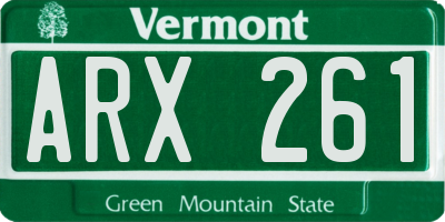 VT license plate ARX261