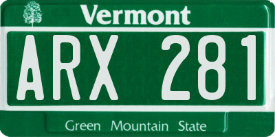 VT license plate ARX281