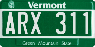 VT license plate ARX311