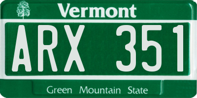 VT license plate ARX351