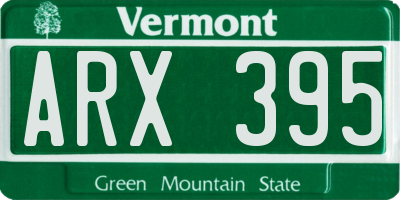 VT license plate ARX395